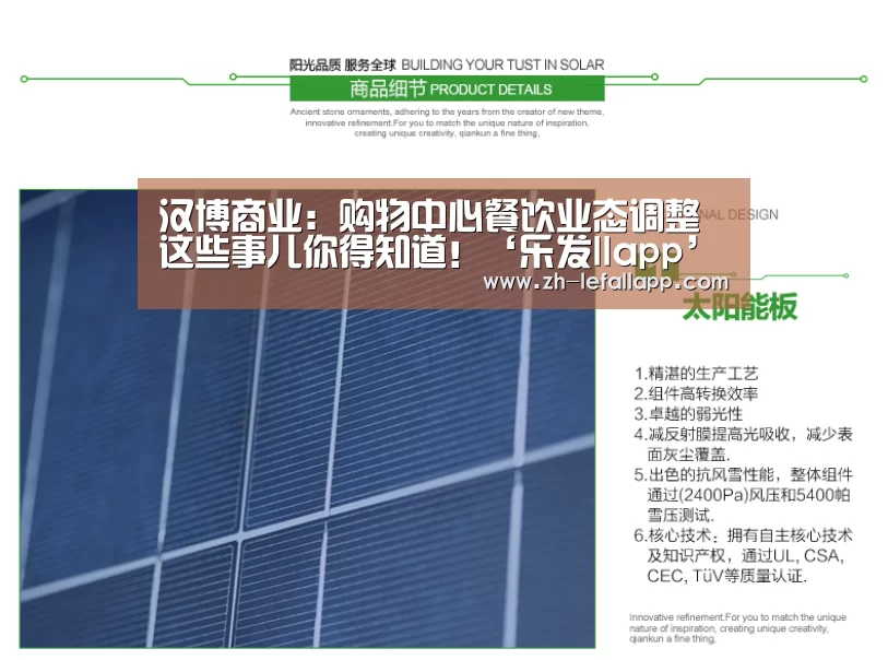 汉博商业:购物中心餐饮业态调整 这些事儿你得知道!‘乐发llapp’(图2) 乐发llapp
